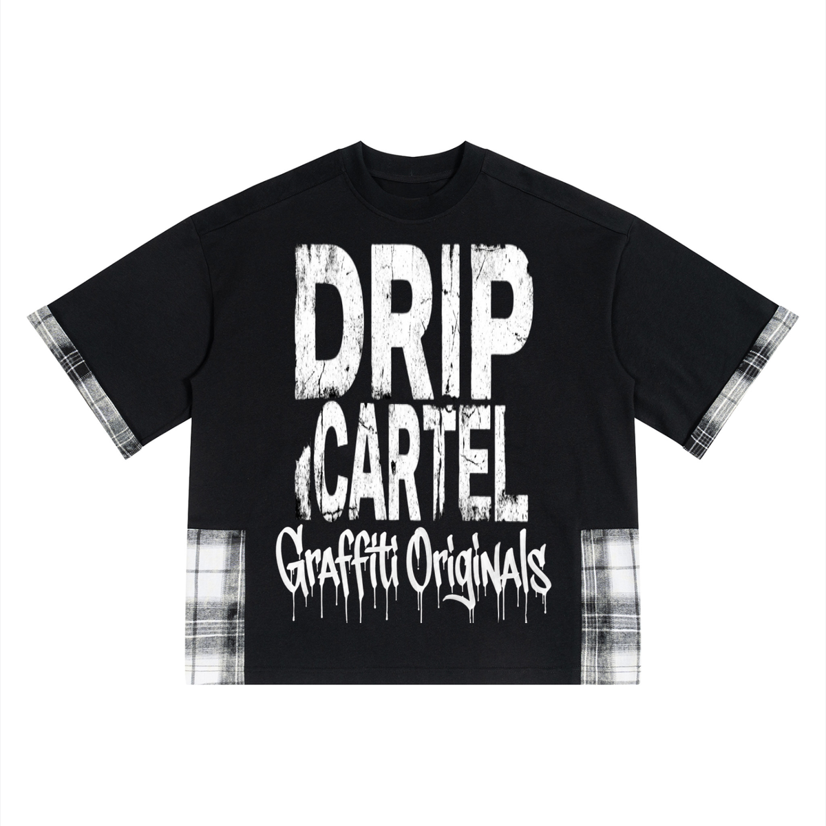 Drip Cartel "originals" Plaid Paneled T-Shirt