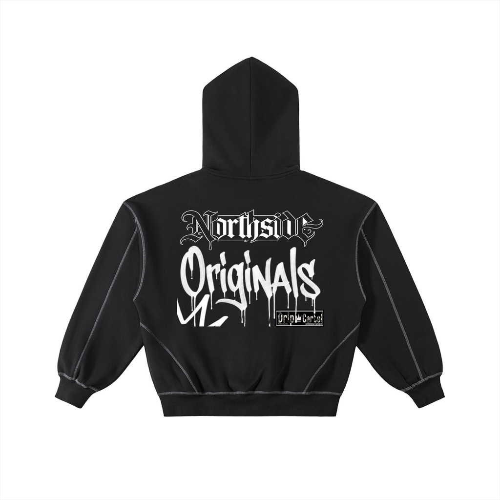 "Originals "Stitched Boxy Fleece Zip Hoodie