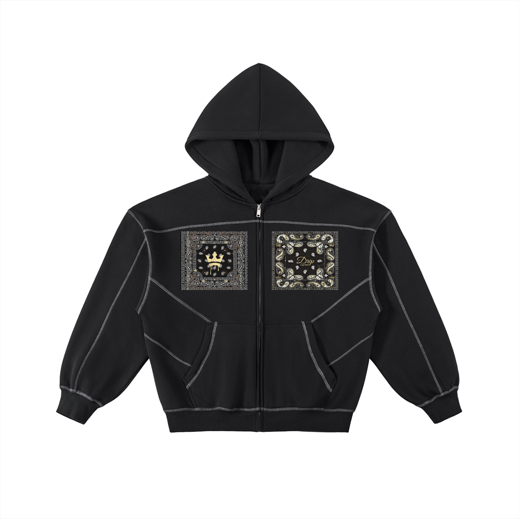 "Originals "Stitched Boxy Fleece Zip Hoodie
