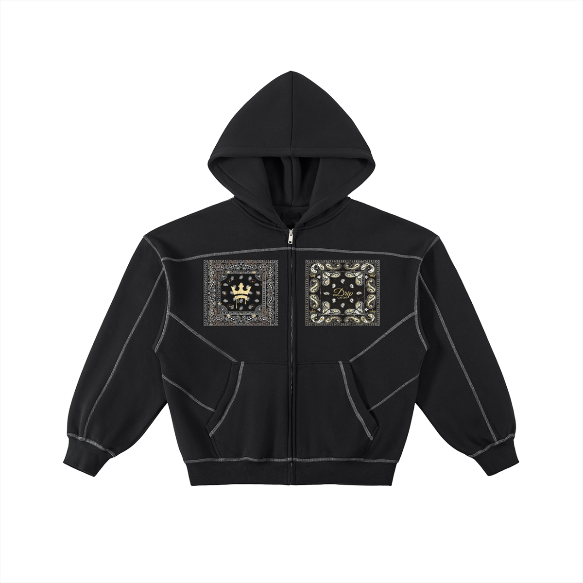 "Originals "Stitched Boxy Fleece Zip Hoodie